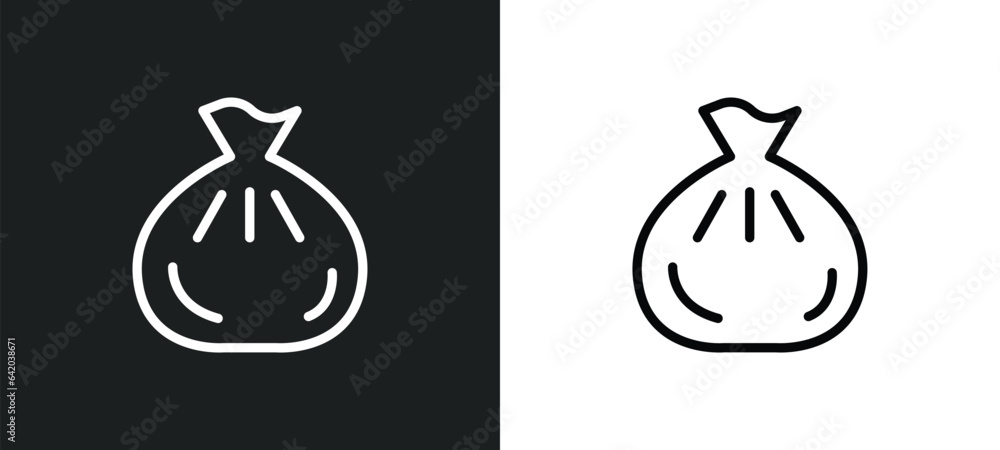 baozi icon isolated in white and black colors. baozi outline vector icon from food and restaurant collection for web, mobile apps and ui. baozi icon isolated in white and black colors. baozi outline vector icon from food and restaurant collection for web, mobile apps and ui.