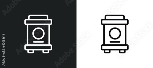 trash compactor icon isolated in white and black colors. trash compactor outline vector icon from electronic devices collection for web, mobile apps and ui.