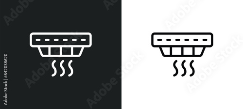 smoke detector icon isolated in white and black colors. smoke detector outline vector icon from electronic devices collection for web, mobile apps and ui.