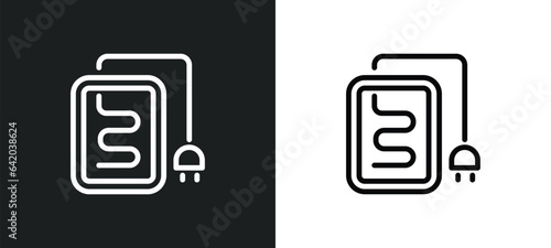 electric blanket icon isolated in white and black colors. electric blanket outline vector icon from electronic devices collection for web, mobile apps and ui.