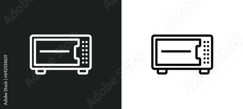 convection oven icon isolated in white and black colors. convection oven outline vector icon from electronic devices collection for web, mobile apps and ui.