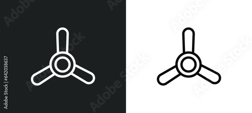ceiling fan icon isolated in white and black colors. ceiling fan outline vector icon from electronic devices collection for web, mobile apps and ui.