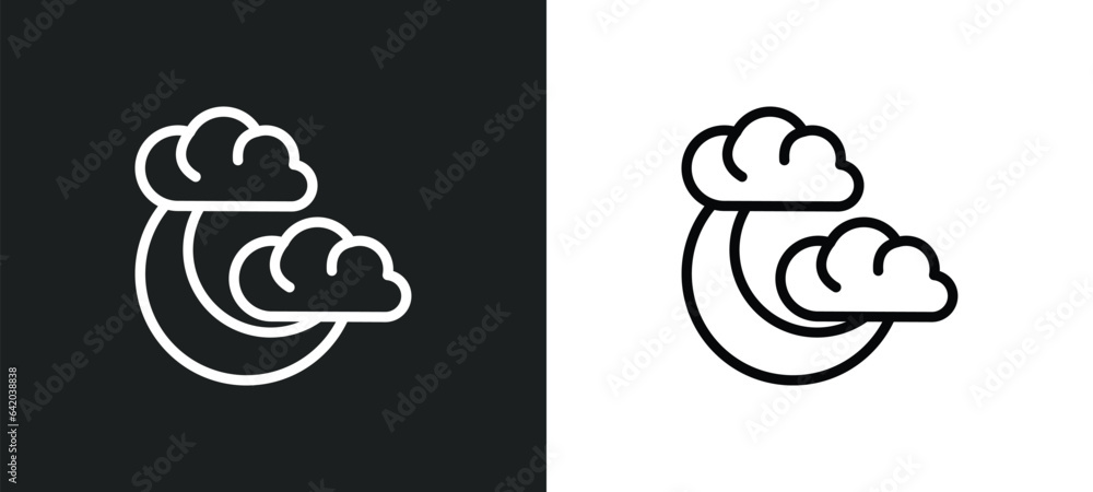 meteorology icon isolated in white and black colors. meteorology outline vector icon from meteorology collection for web, mobile apps and ui.