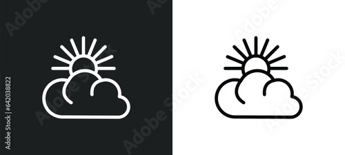 overcast icon isolated in white and black colors. overcast outline vector icon from meteorology collection for web, mobile apps and ui.
