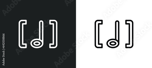 bracket icon isolated in white and black colors. bracket outline vector icon from music and media collection for web, mobile apps and ui.