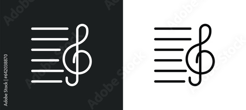 stave icon isolated in white and black colors. stave outline vector icon from music and media collection for web, mobile apps and ui.