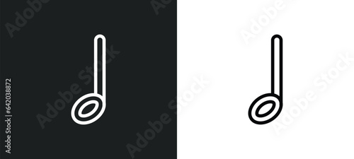 half note icon isolated in white and black colors. half note outline vector icon from music and media collection for web, mobile apps and ui.
