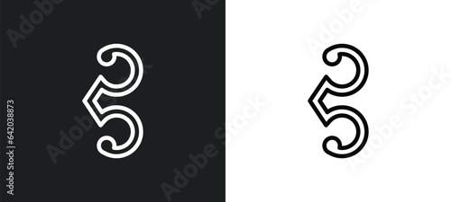 alto clef icon isolated in white and black colors. alto clef outline vector icon from music and media collection for web, mobile apps and ui.