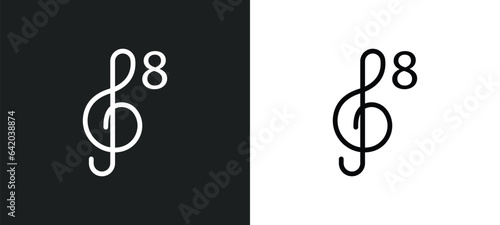 octave icon isolated in white and black colors. octave outline vector icon from music and media collection for web, mobile apps and ui.
