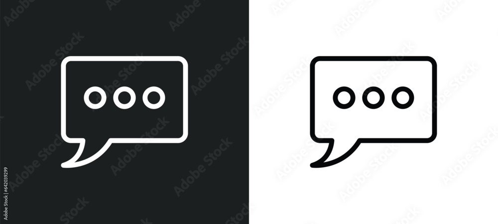 speech bubble with ellipsis icon isolated in white and black colors. speech bubble with ellipsis outline vector icon from shapes collection for web, mobile apps and ui. speech bubble with ellipsis icon isolated in white and black colors. speech bubble with ellipsis outline vector icon from shapes collection for web, mobile apps and ui.