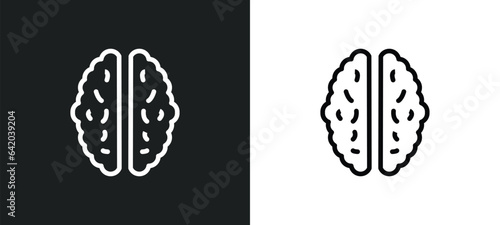 Tableau sur toile human brian icon isolated in white and black colors