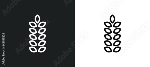 grains icon isolated in white and black colors. grains outline vector icon from nature collection for web, mobile apps and ui.