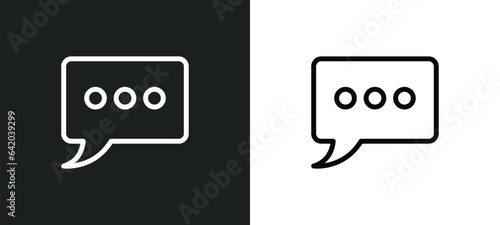 speech bubble with ellipsis icon isolated in white and black colors. speech bubble with ellipsis outline vector icon from shapes collection for web, mobile apps and ui.