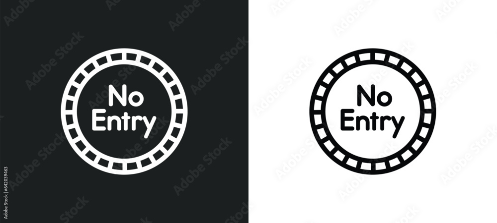 Fototapeta premium no entry icon isolated in white and black colors. no entry outline vector icon from signs collection for web, mobile apps and ui.