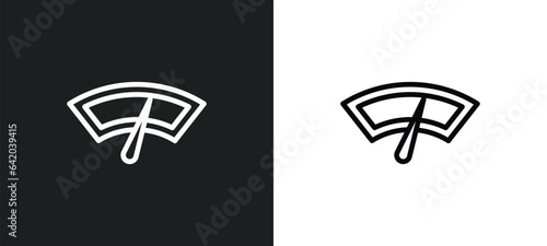 winshield wiper icon isolated in white and black colors. winshield wiper outline vector icon from shapes collection for web, mobile apps and ui.