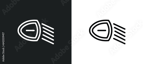low beam icon isolated in white and black colors. low beam outline vector icon from shapes collection for web, mobile apps and ui.