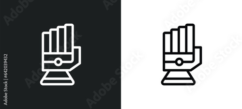 gauntlet icon isolated in white and black colors. gauntlet outline vector icon from shapes collection for web, mobile apps and ui.