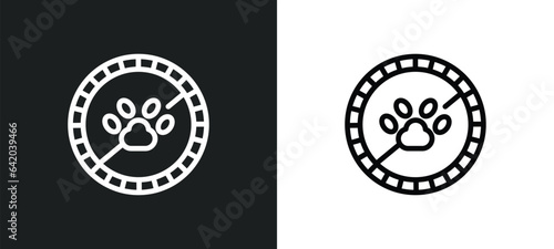 no animals icon isolated in white and black colors. no animals outline vector icon from signs collection for web, mobile apps and ui.