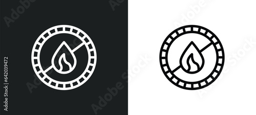 no fire icon isolated in white and black colors. no fire outline vector icon from signs collection for web, mobile apps and ui.