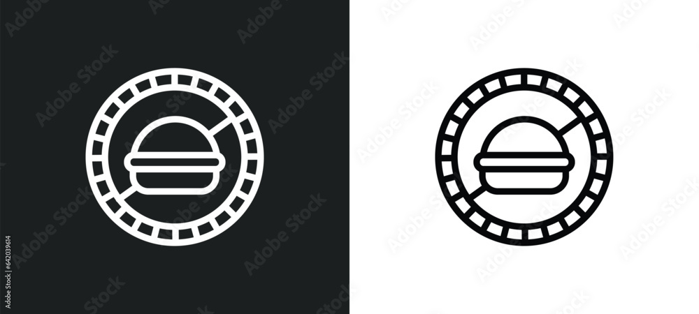 Obraz premium no food icon isolated in white and black colors. no food outline vector icon from signs collection for web, mobile apps and ui.