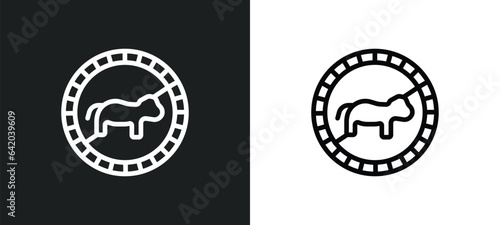 no pets icon isolated in white and black colors. no pets outline vector icon from signs collection for web, mobile apps and ui.