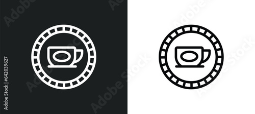 coffee shop icon isolated in white and black colors. coffee shop outline vector icon from signs collection for web, mobile apps and ui.