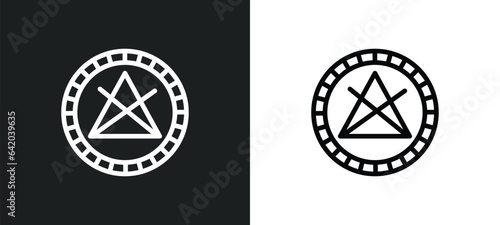 no bleaching icon isolated in white and black colors. no bleaching outline vector icon from signs collection for web, mobile apps and ui.
