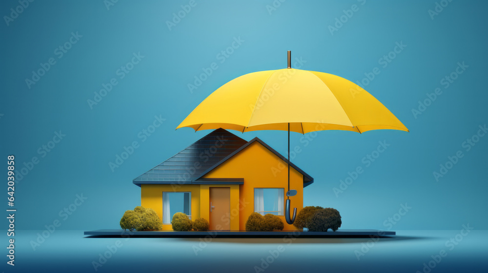 Home under insurance umbrella. Protected asset coverage offered by company.
