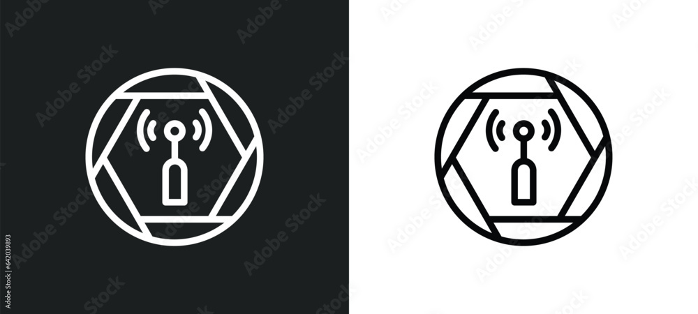 wireless receptor icon isolated in white and black colors. wireless receptor outline vector icon from signs collection for web, mobile apps and ui. wireless receptor icon isolated in white and black colors. wireless receptor outline vector icon from signs collection for web, mobile apps and ui.