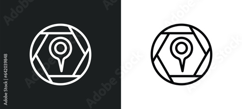 map and map pointer icon isolated in white and black colors. map and pointer outline vector icon from signs collection for web, mobile apps ui.