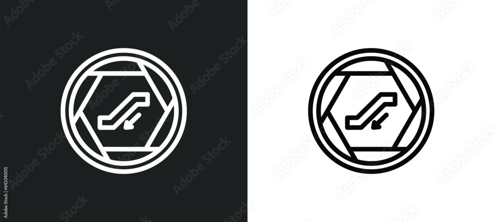or going down icon isolated in white and black colors. or going down outline vector icon from signs collection for web, mobile apps and ui. or going down icon isolated in white and black colors. or going down outline vector icon from signs collection for web, mobile apps and ui.