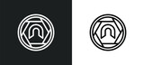 tunnel icon isolated in white and black colors. tunnel outline vector icon from signs collection for web, mobile apps and ui.