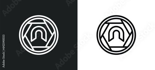 tunnel icon isolated in white and black colors. tunnel outline vector icon from signs collection for web, mobile apps and ui.