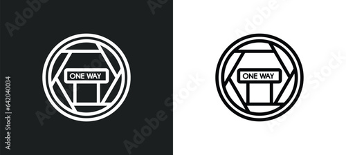 one way street icon isolated in white and black colors. one way street outline vector icon from signs collection for web, mobile apps and ui.
