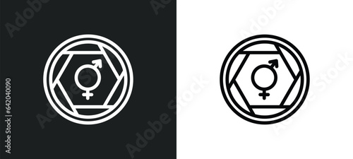 gender icon isolated in white and black colors. gender outline vector icon from signs collection for web, mobile apps and ui.
