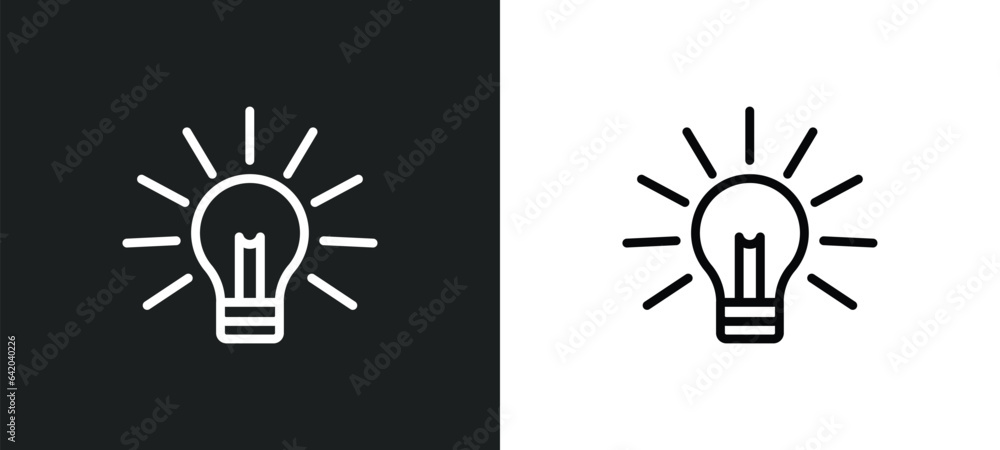 Fototapeta premium light on icon isolated in white and black colors. light on outline vector icon from technology collection for web, mobile apps and ui.