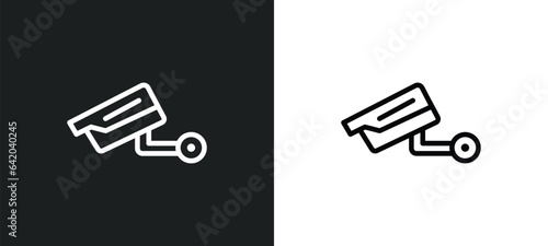 surveillance camera icon isolated in white and black colors. surveillance camera outline vector icon from technology collection for web, mobile apps and ui.
