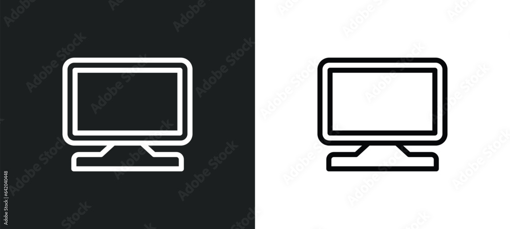lcd screen icon isolated in white and black colors. lcd screen outline vector icon from technology collection for web, mobile apps and ui. lcd screen icon isolated in white and black colors. lcd screen outline vector icon from technology collection for web, mobile apps and ui.