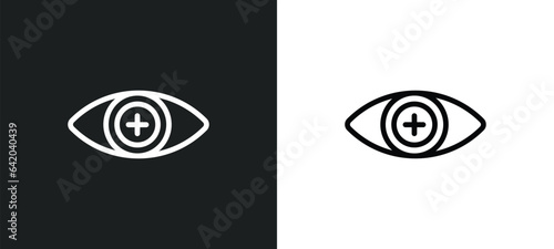 contact lens icon isolated in white and black colors. contact lens outline vector icon from technology collection for web, mobile apps and ui.