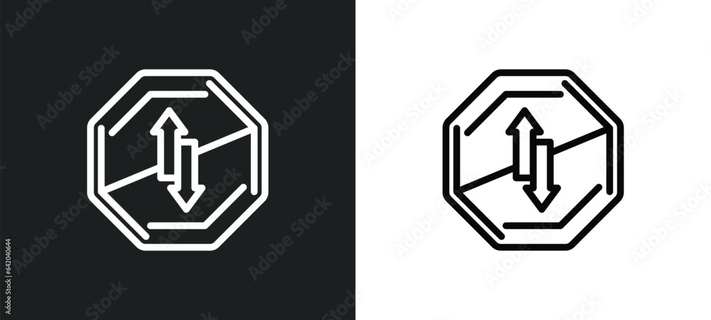 prohibited way icon isolated in white and black colors. prohibited way outline vector icon from traffic signs collection for web, mobile apps and ui. prohibited way icon isolated in white and black colors. prohibited way outline vector icon from traffic signs collection for web, mobile apps and ui.