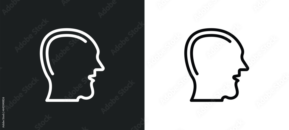 head icon isolated in white and black colors. head outline vector icon from user interface collection for web, mobile apps and ui. head icon isolated in white and black colors. head outline vector icon from user interface collection for web, mobile apps and ui.