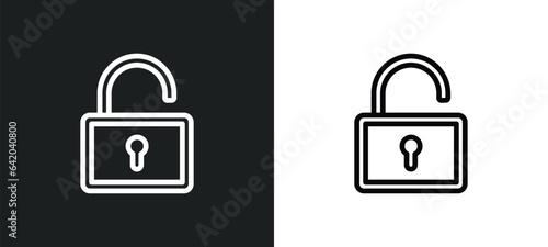 unblocked icon isolated in white and black colors. unblocked outline vector icon from user interface collection for web, mobile apps and ui.