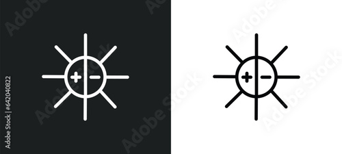 brightness icon isolated in white and black colors. brightness outline vector icon from user interface collection for web, mobile apps and ui. © Premium Art