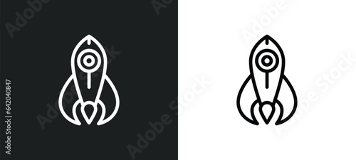 rocket launch icon isolated in white and black colors. rocket launch outline vector icon from user interface collection for web, mobile apps and ui.