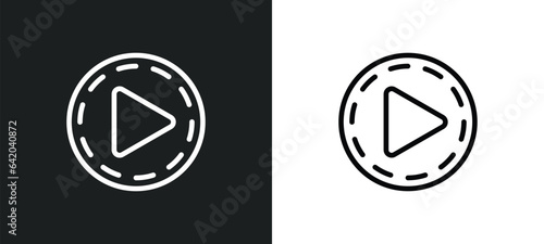play icon isolated in white and black colors. play outline vector icon from user interface collection for web, mobile apps and ui.