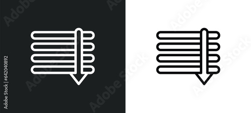 sort down icon isolated in white and black colors. sort down outline vector icon from web navigation collection for web, mobile apps and ui.