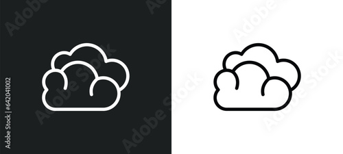 cumulus icon isolated in white and black colors. cumulus outline vector icon from weather collection for web, mobile apps and ui.