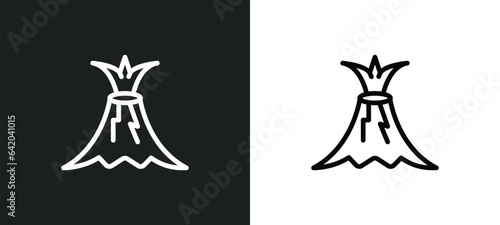 eruption icon isolated in white and black colors. eruption outline vector icon from weather collection for web, mobile apps and ui.