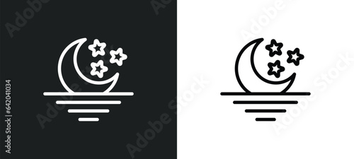 Photos moonrise icon isolated in white and black colors