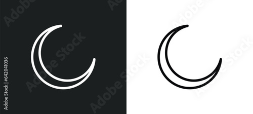 new moon icon isolated in white and black colors. new moon outline vector icon from weather collection for web, mobile apps and ui.